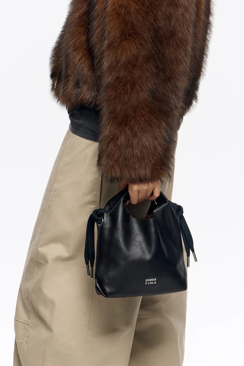 Bimba y Lola BOLSO DE MANO PIEL NEGRO
