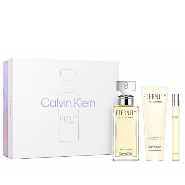 Cofre Calvin Klein Perfume Eternity EDP 100ml + Travel Size 10ml + Body Lotion 100ml