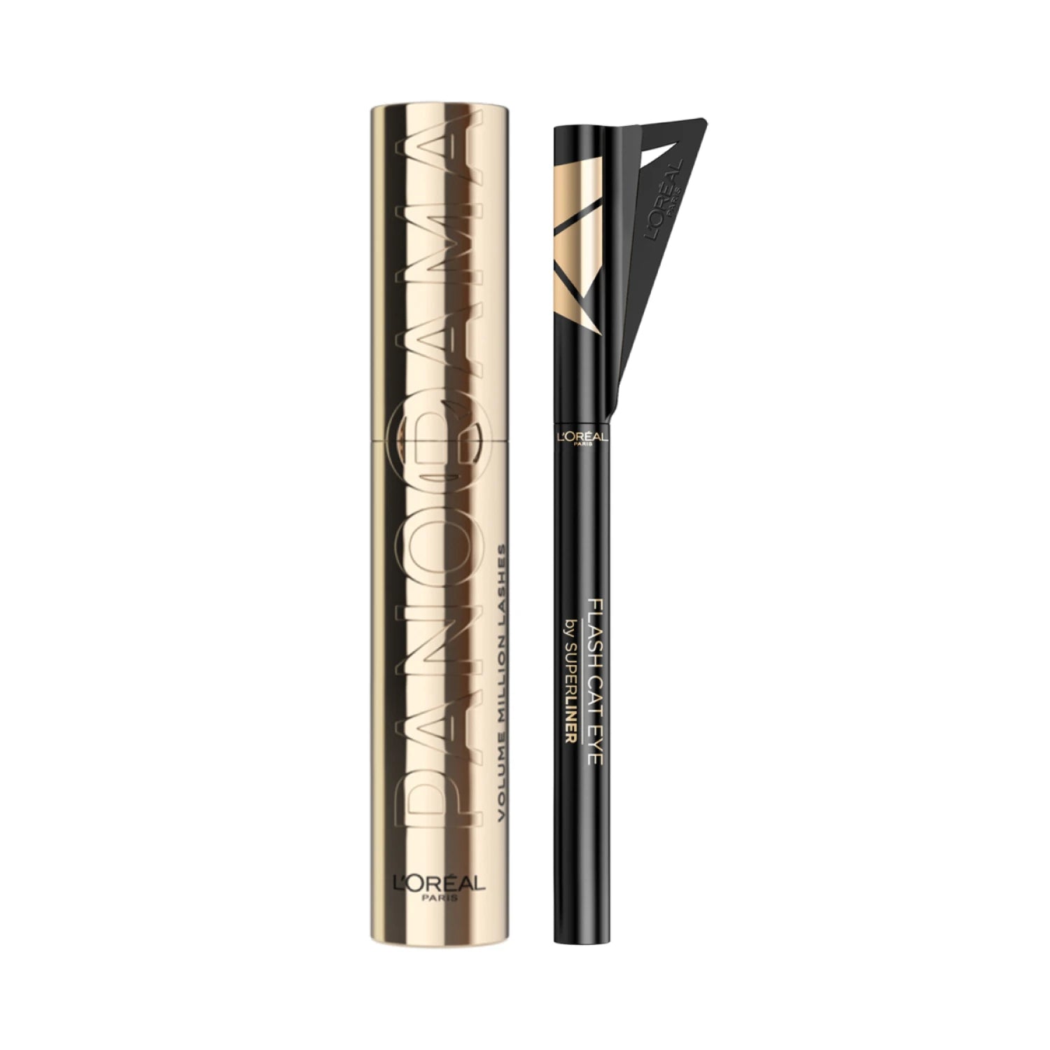 Pack L'Oreal Paris Máscara De Pestañas Voluminous Panorama + Delineador Flash Cat Eye Black
